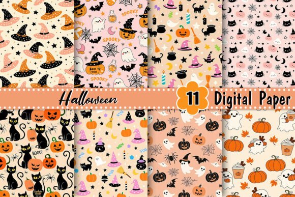 Download Hand Drawn Halloween Digital Paper - Hand drawn Collection