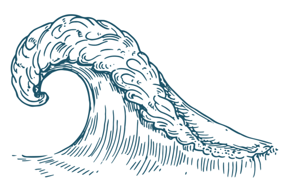 Download Marine Wave Sketch. Hand Drawn Sea Water - Hand drawn Collection