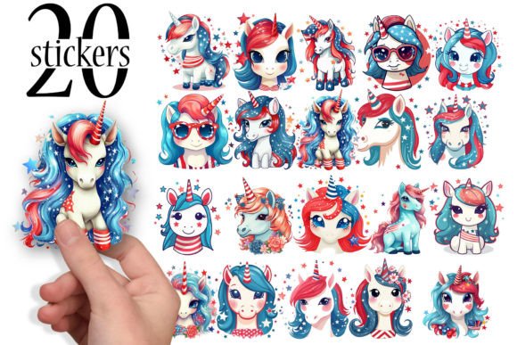 Download Unicorn Stickers 4th of July Designs - Unicorn stickers Collection