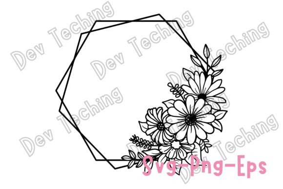 Download Hexagon Floral Frame Svg - Floral frame svg Collection