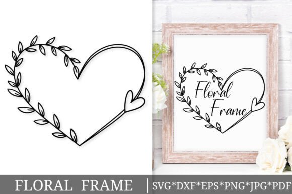 Download Heart Arrow Floral Frame SVG - Floral frame svg Collection