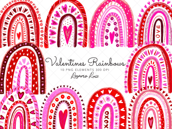 Download Valentine Rainbow Clipart, Boho Heart - Premium Resources