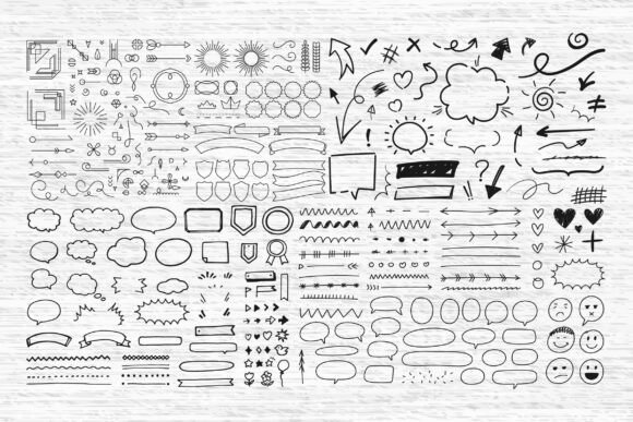 Download Hand Drawn Doodle Elements Collection - Hand drawn Collection
