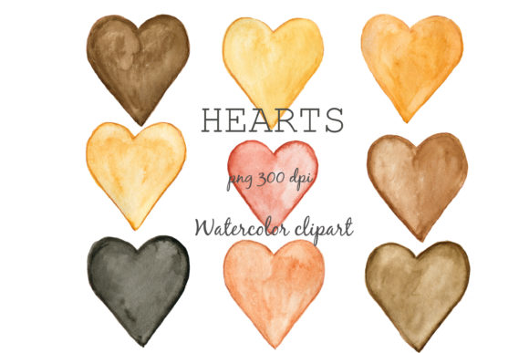 Download Boho Heart Watercolor Hearts Clipart. - Premium Bundle