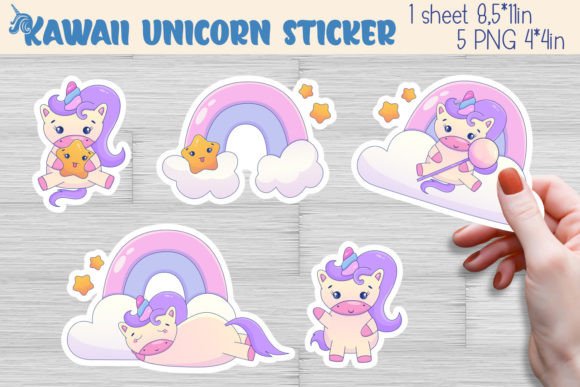 Download Kawaii Unicorn Stickers 5 PNG - Premium Resources